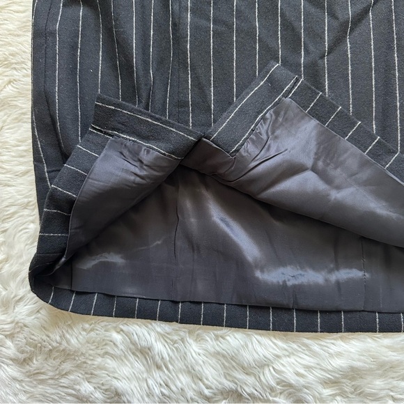 Madewell Skirt Wool-Blend Mini Pinstripe Italian Fabric Almost Black 12 NWT New - Picture 7 of 12